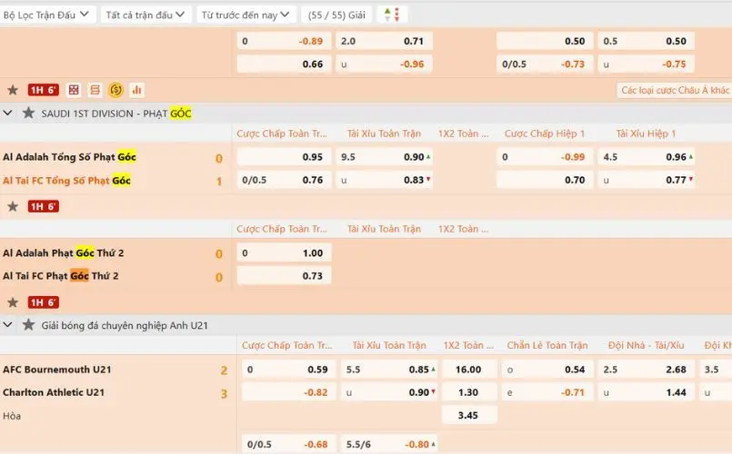 Kèo Phạt Góc: Các Loại Tỷ Lệ Cược Phạt Góc Phổ Biến Trên Bet69 3 Các loại kèo phạt góc phổ biến tại nhà cái Bet69